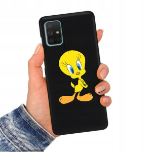 Etui Matowe CZARNY do SAMSUNG A71 Obudowa Wzory