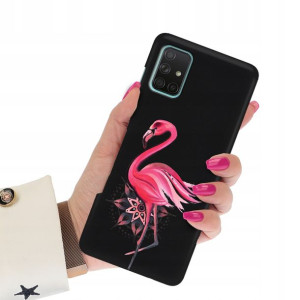 Etui Matowe CZARNY do SAMSUNG A71 Wiosenne Wzory