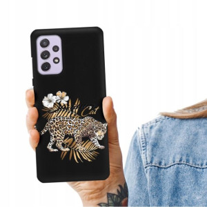 Etui Matowe CZARNY do SAMSUNG A72 5G Zabawne Wzory