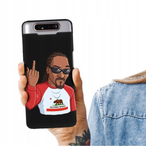 Etui Matowe CZARNY do SAMSUNG A80 Snoop Dog Wzory