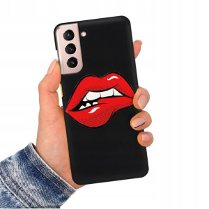 Etui Matowe CZARNY do SAMSUNG S21 Obudowa Wzory