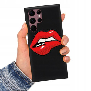 Etui Matowe CZARNY do SAMSUNG S22 ULTRA Case Wzory