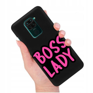 Etui Matowe Czarny do XIAOMI REDMI NOTE 9 Wzory