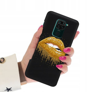 Etui Matowe CZARNY do XIAOMI REDMI NOTE 9s Wzory