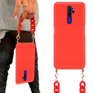 Etui Matowe Czerwone Łańcuszek BLINK do OPPO A11
