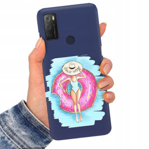 Etui Matowe Granat do ALCATEL 3L 2021 Serial Wzory
