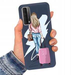 Etui Matowe Granat do HUAWEI P SMART 2021 Wzory