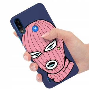 Etui Matowe Granat do MOTOROLA E7I Modne Top Wzory