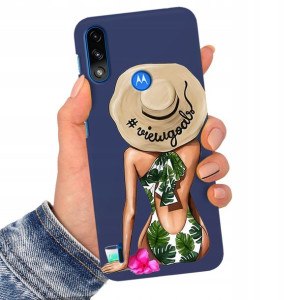 Etui Matowe Granat do MOTOROLA E7I Serialowe Wzory