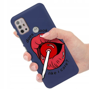 Etui Matowe Granat do MOTOROLA G10 Modne Top Wzory