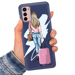 Etui Matowe Granat do MOTOROLA G42 Serialowe Wzory
