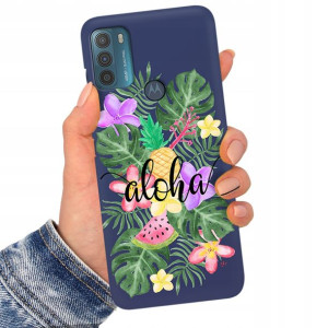 Etui Matowe Granat do MOTOROLA G50 Serialowe Wzory