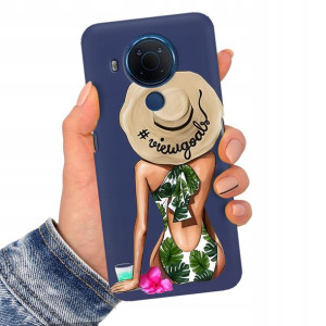 Etui Matowe Granat do NOKIA 5.4 Serialowe Wzory
