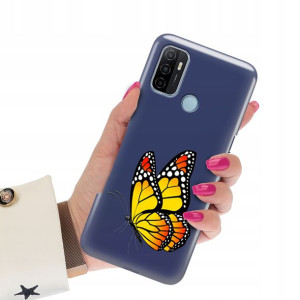 Etui Matowe Granat do OPPO A53 2020 Wiosenne Wzory