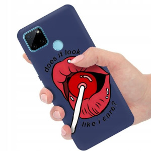 Etui Matowe Granat do REALME C21Y Modne Top Wzory