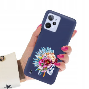 Etui Matowe Granat do REALME C31 Subtelne Wzory