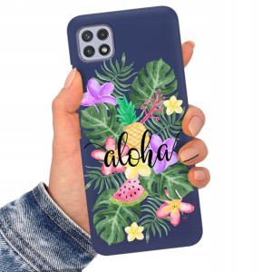 Etui Matowe Granat do SAMSUNG A22 5G Serial Wzory