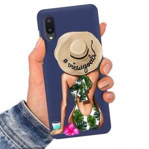 Etui Matowe Granat do SAMSUNG M02 4G Serial Wzory