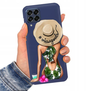 Etui Matowe Granat do SAMSUNG M53 5G Serial Wzory