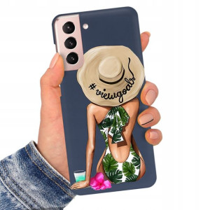 Etui Matowe Granat do SAMSUNG S21 5G Serial Wzory