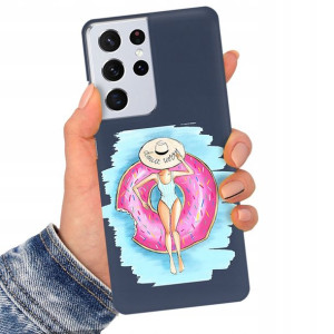 Etui Matowe Granat do SAMSUNG S21 ULTRA 5G Wzory