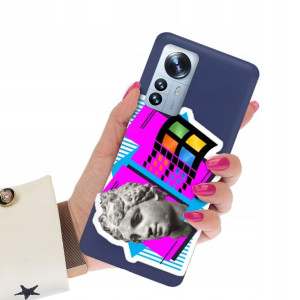 Etui Matowe Granat do XIAOMI 12 PRO 5G Art Wzory