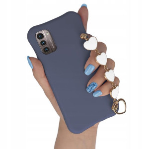 Etui Matowe Granatowe Łańcuszek do NOKIA G21 4G