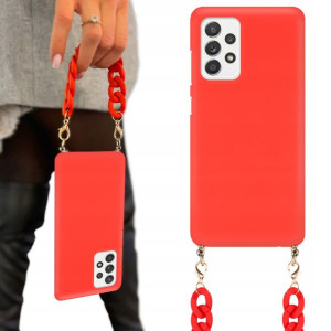 Etui Matowe Red Łańcuszek BLINK do SAMSUNG A52 4G