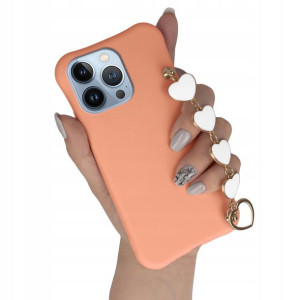 Etui Matowe ŁOSOŚ do IPHONE 13 PRO Łańcuszek Serce