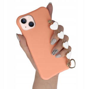 Etui Matowe ŁOSOŚ do IPHONE 13 Top Łańcuszek Serce