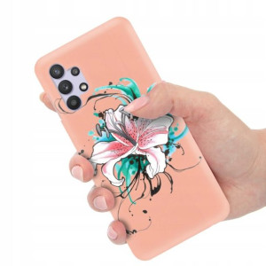Etui Matowe Łosoś do SAMSUNG A32 4G Subtelne Wzory