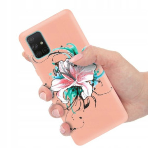 Etui Matowe Łosoś do SAMSUNG A71 Subtelne Wzory