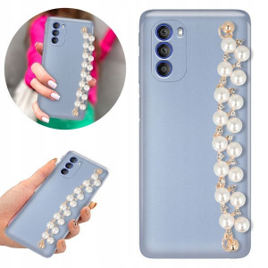 Etui Metalic Blink Blue do MOTOROLA G51 5G Perełki