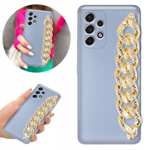 Etui Metalic Blink Blue do SAMSUNG A53 5G Łańcuch