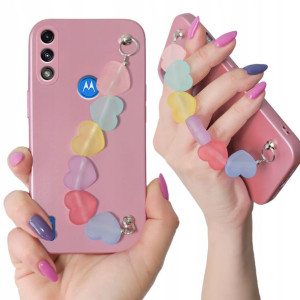 Etui Metalic Róż Łańcuszek do MOTOROLA E7i POWER