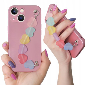 Etui Metalic Różowy Łańcuszek do IPHONE 13 MINI