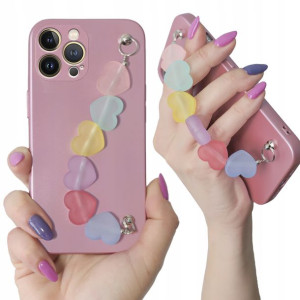 Etui Metalic Różowy Łańcuszek do IPHONE 13 PRO MAX