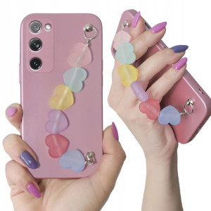 Etui Metalic Różowy Łańcuszek do SAMSUNG S20 FE 5G