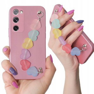 Etui Metalic Różowy Łańcuszek do SAMSUNG S20 LITE