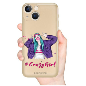 Etui Metaliczne Złoty do IPHONE 13 MINI GIRL Wzory