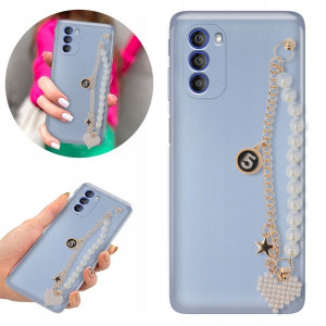 Etui Metallic Blink Blue do MOTOROLA G51 5G Perły