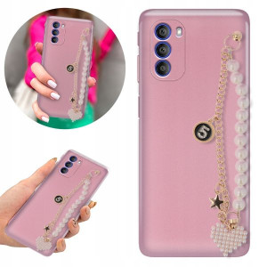 Etui Metallic Blink Róż do MOTOROLA G51 5G Perły