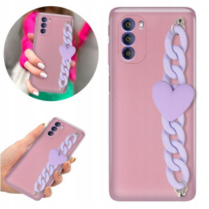 Etui Metallic Blink Róż do MOTOROLA G51 5G Serce