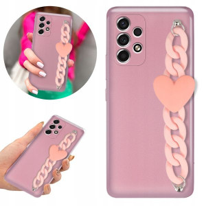 Etui Metallic Blink Róż do SAMSUNG A53 5G Serce