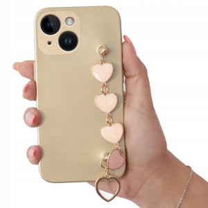 Etui Metallic BLINK ZŁOTY do IPHONE 14 Łańcuszek
