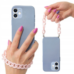 Etui Metallic NIEBIESKI do IPHONE 11 Łańcuch Róż