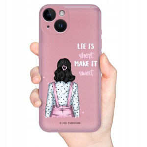Etui Metallic Róż do IPHONE 14 Dziewczęce Wzory