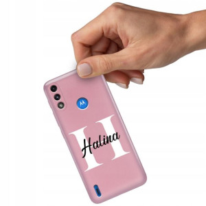 Etui Metallic Róż do MOTOROLA E7 POWER Twoje Imię