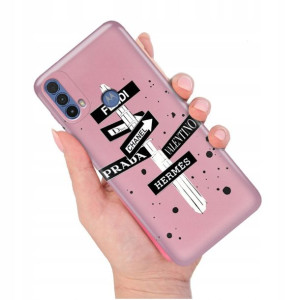 Etui METALLIC RÓŻOWY do MOTOROLA E40 Modne Wzory