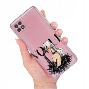 Etui METALLIC RÓŻOWY do SAMSUNG A22 5G Modne Wzory